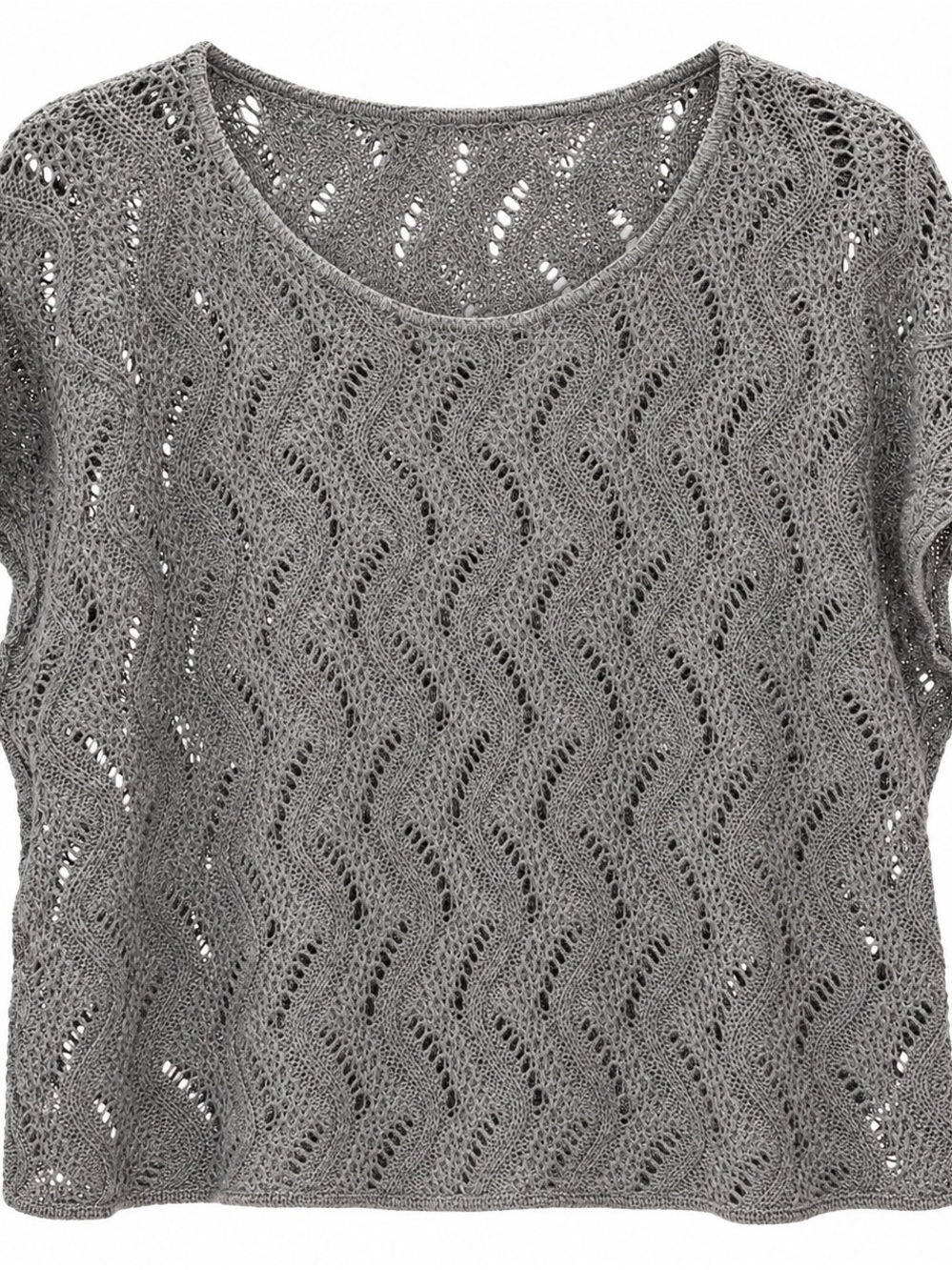 Mossimo Supply Co 2011 Gray Open Knit Crochet Sweater Top